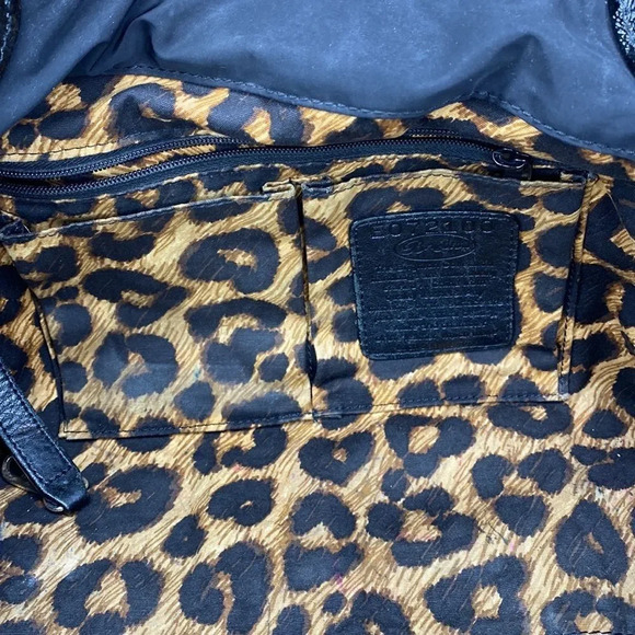 Brighton Black Nylon Shoulder Bag With Silver Buckle Leather Trim and Detail - Picture 7 of 12